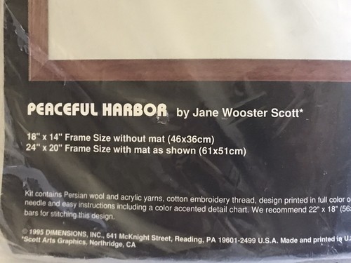 PEACEFUL HARBOR Dimensions Needlepoint Kit 18" x 14" (Sealed) - Picture 3 of 4