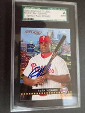 2004 DONRUSS STUDIO RYAN HOWARD HARD SIGNED AUTOGRAPHED SGCC CERT.  CARD #154