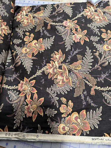 "WILD ORCHID" BLACKBIRD DESIGNS #2770 MODA BY THE YARD BROWN - Picture 3 of 3
