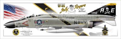 McDonnell Douglas - F-4B Phantom II  -VF-84 JOLLY ROGERS - Airplane Pano Poster