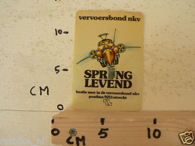 STICKER,DECAL VERVOERSBOND NKV SPRINGLEVEND TREIN,VLIEGTUIG,BOOT | eBay