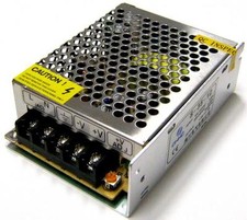 ALIMENTATORE STABILIZZATO PER STRISCIA BOBINA A LED SWITCH TRIMMER 220V. 12V.