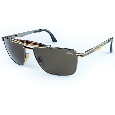Sting aviator vintage sunglasses with brow bar, made in Italy in the 1980s