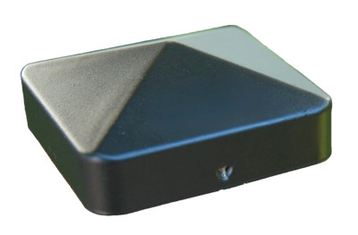 Nuvo Iron 5.5'' Nominal 6'' Pyramid Ornamental Aluminium Post Cap Black Pack of 4