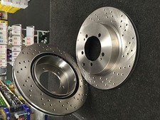 FOR SUBARU IMPREZA WRX 2.5STi EJ257 BRAKE DISC CROSS DRILLED PERFROMANCE REAR 