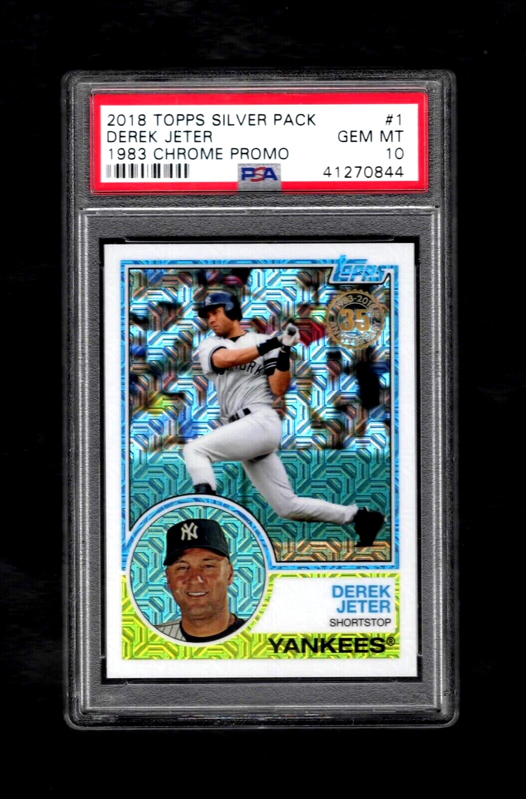 2018 Topps Silver Pack #1 DEREK JETER HOF 1983 Chrome Promo PSA 10 GEM MINT
