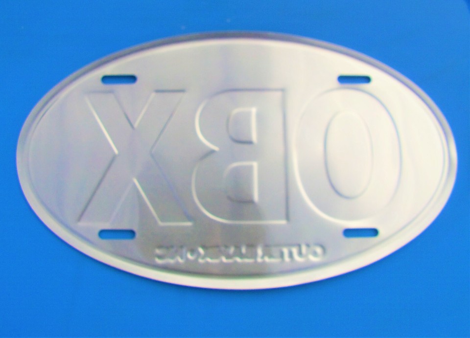 OBX Specialty "OBX" "OUTER BANKSNC" White Oval Front Plate Mint