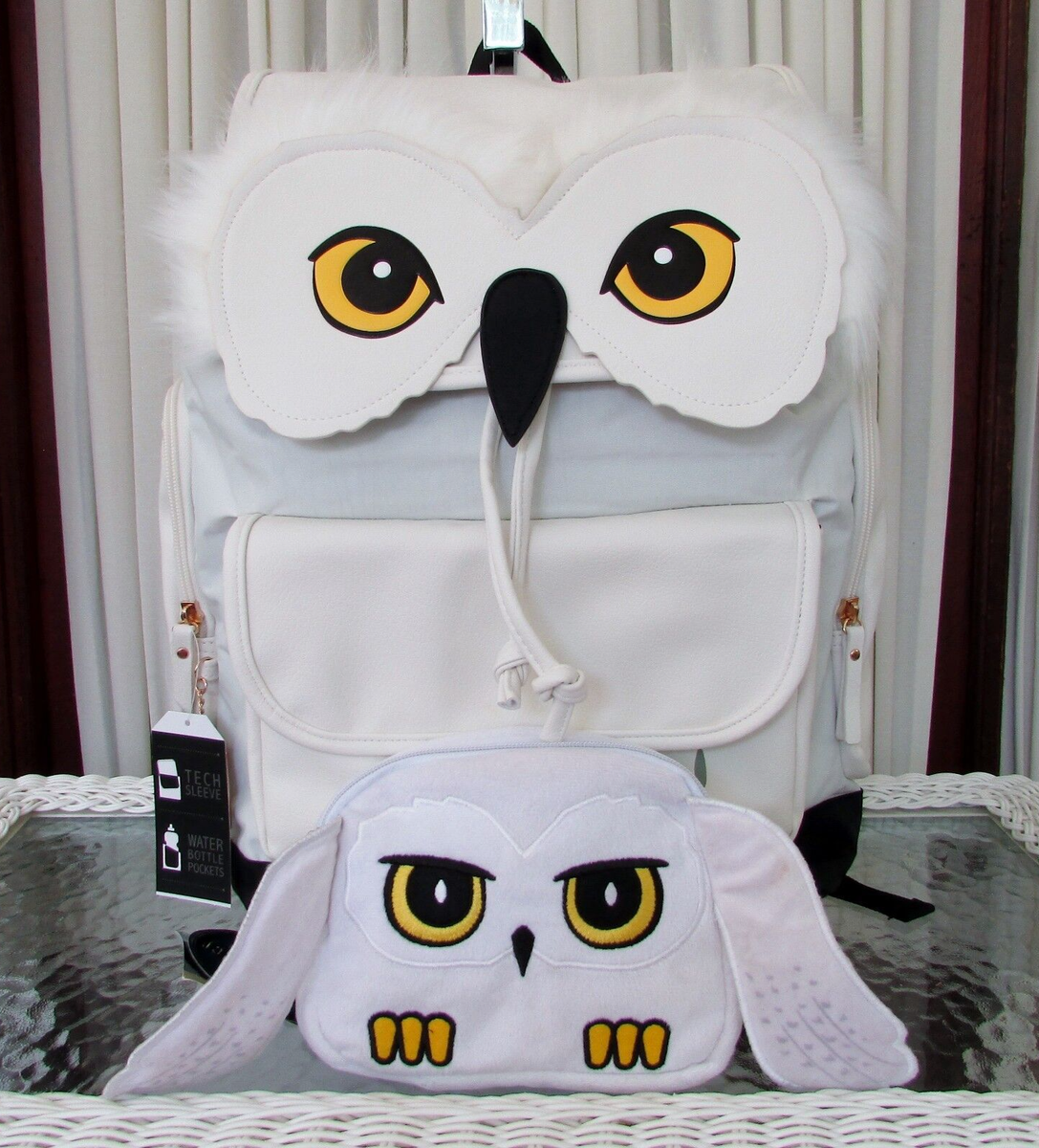 Harry Potter Hedwig Owl Backpack School Laptop Bag Cosmetic Bag Slouch Flap  NWT