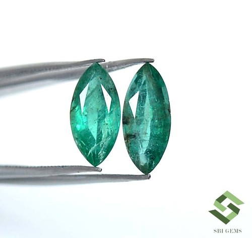 11x5.25 mm Natural Emerald Marquise Cut Pair 3.08 CTS Loose Certified Gemstones - Picture 5 of 8