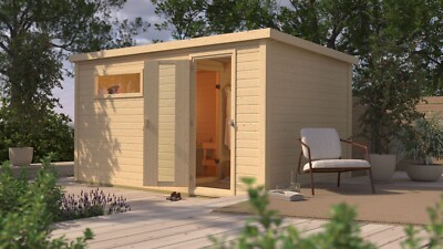 Saunahaus Gartensauna Außensauna Hytti 6 396x231cm mit oder ohne Ofen im Set