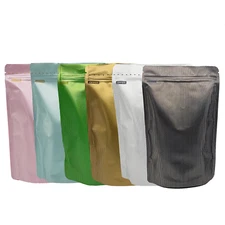 200 Food-Safe Self-Standing Mylar Zip Seal Bags for Coffee Bean Products 15x24cm