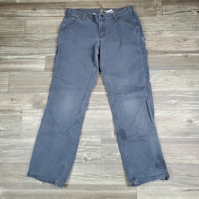 Carhartt Original Fit Dungaree Carpenter Work Pants Grey Canvas