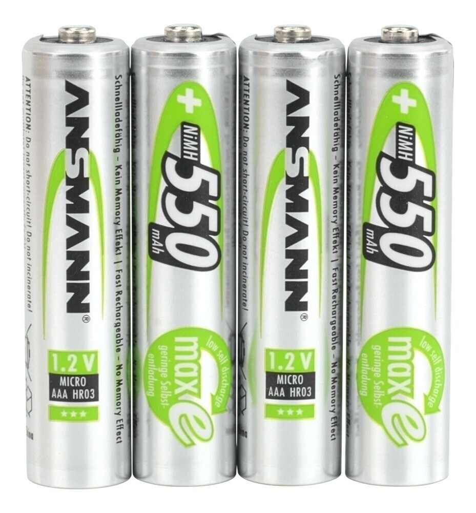 Thumbnail - 4er Ansmann Nimh Hochleistungsakku Batterie Micro Aaa 1,2v 550mah Maxe