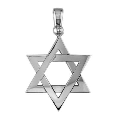 Herren großer jüdischer Davidstern Charm in Sterlingsilber