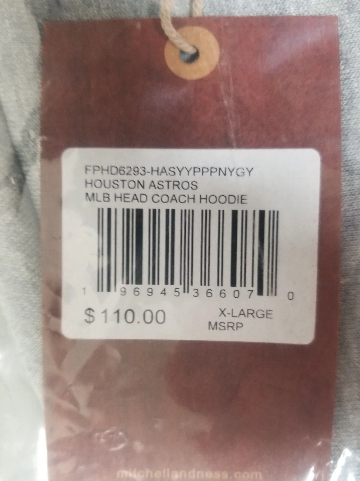 Felpa con cappuccio Mitchell & Ness MLB da uomo Houston Astros Head Coach nuova.