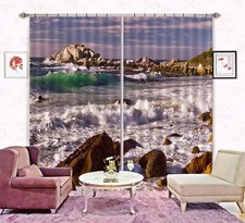 3D Ocean Waves ZHUA2537 Photo Curtain Window Blockout Fabric Amy 2023
