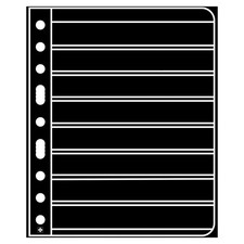 LIGHTHOUSE- VARIO Stamp Pages for Albums, 25 Pack, Black 8 Pockets