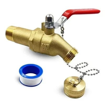 Upgrade Water Heater Drain/Flush Ball valve kit, Full-Port Valves 3/4"MIP x