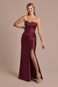high low satin bridesmaid dresses Jay Luxe Satin Bridesmaid Dress