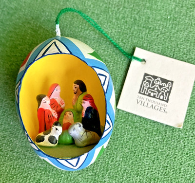 Ten Thousand Villages Nativity Diorama Christmas Ornament PERU