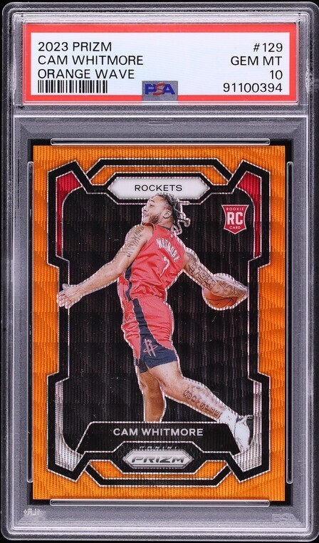 2023 Prizm Orange Wave #129 Cam Whitmore /60 RC ROOKIE PSA 10 GEM MINT