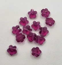 12pc Swarovski Crystal Fuchsia Flower 5744 Beads; 2 Sizes: 6mm or 8mm