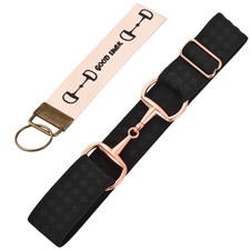 1.5 inch Equestrian Elastic Belt, Women's Snaffle Bit Buckle Belt, Horses Bel...