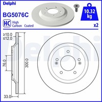 2X Delphi Bremsscheibe BG5076C FüR Hyundai I30 PDE PD Pden Fastback
