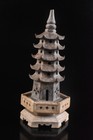 F5431: Japanese Stone jade/jewels temple STATUE sculpture Ornament Buddhist art
