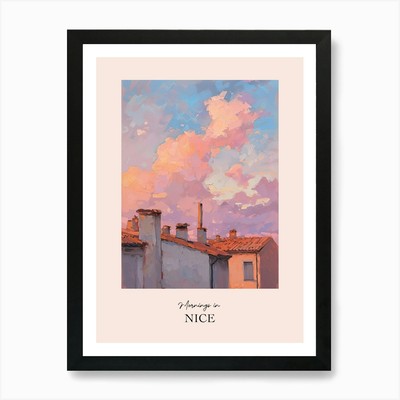 Mornings In Nice Rooftops Morning S gerahmtes Wandbild Poster Leinwanddruck Bild
