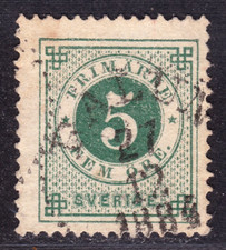 TIMBRE 1872-85 SUEDE N° 18-OBL TB-VOIR SCAN RV