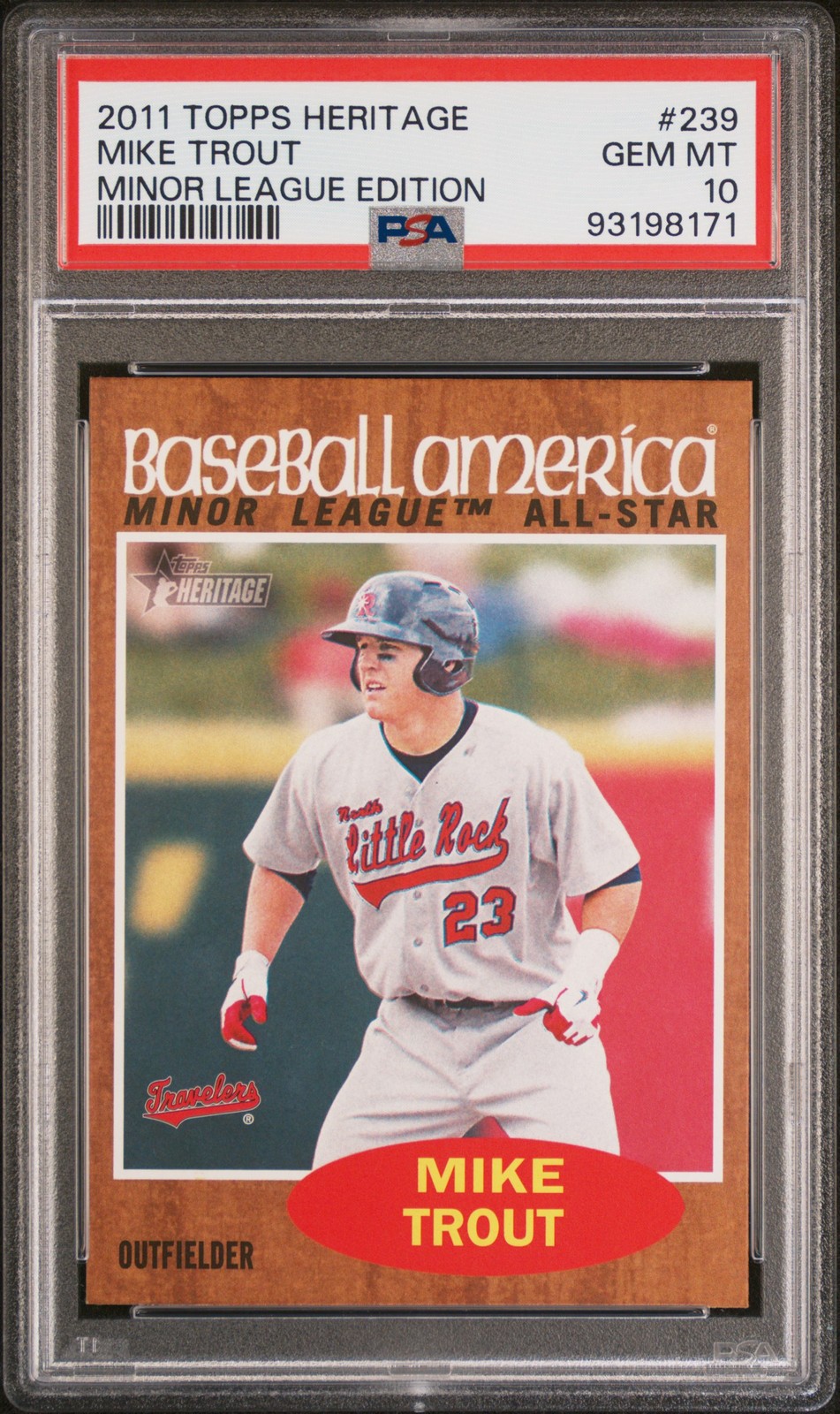 2011 TOPPS HERITAGE MINORS ED #239 MIKE TROUT PSA 10
