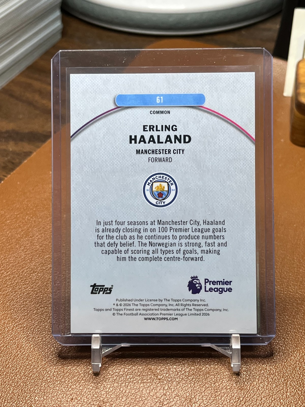 Erling Haaland 2026 Topps Finest Premier League #61 Black Refractor 15/20 view 2