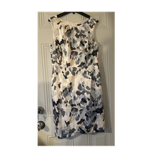 Ann Taylor Silk Blend Cream Multicolor Sheath Dress Size 12