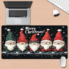 40 90cm1pc Non-Slip Christmas Gnome Snowflake Mouse Pad with RedGreen Santa Ha
