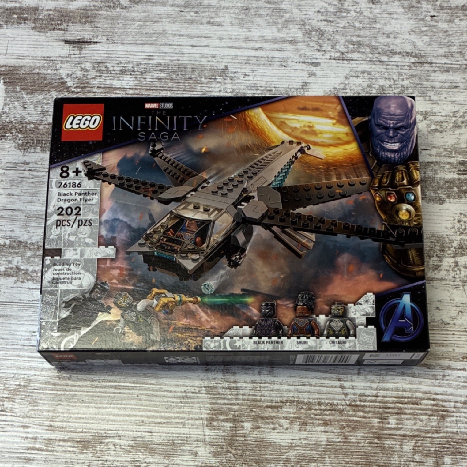 LEGO Marvel Black Panther Dragon Flyer 76186 Complete Set 202 Pieces