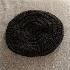 Knitted Bonnet, Crochet, Black
