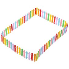 Multicolored Mini Wood Picket Fence For Garden Landscaping Edging Border