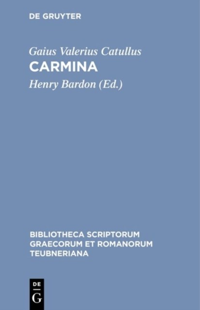 Carmina Pb by Veronensis/Bardon (Latin) PAPERBACK 9783598711336