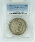 1893-S PCGS F15 Morgan Silver Dollar