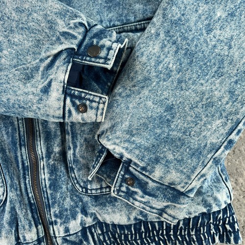 Vintage Shipton Denim Jacket Mens Large L  Acid Wash Sherpa Lined 80s 90s Bomber, Size 80, $69.98 - Photo 4