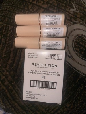 Makeup Revolution Fast Base Stick Foundation London Makeup 3 Pack