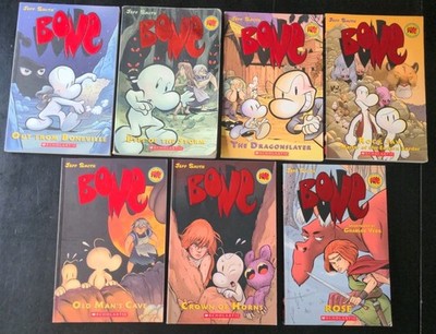 Lot of 7 Bone Books Jeff Smith: 1_3_4_5_6_9_Rose - PB Graphic Novels