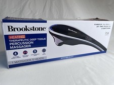 Brookstone Heated Multi-Node Percussion Body Massager 4 Speed LCD Deep Tissue