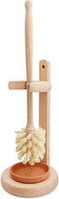 Wood Toilet Brush and Holder Set, Beechwood Bowl Cleaner