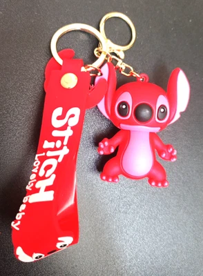 Lilo und Stitch Schlüsselanhänger Rot Schlüsselbund Disney Kinder Erwachsene NEU