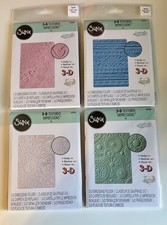 Sizzix Textured Impressions 3D EMBOSSING FOLDERS Scrapbooking Mixed Media NEW