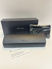 PRADA Universal Black Sunglasses Hard Case and Cleaning Cloth With Box