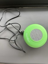 Green Soundbot Waterproof Shower Speaker With Suction Cup And Charger