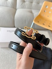 Celine Hollow Triomphe Black Belt-90CM